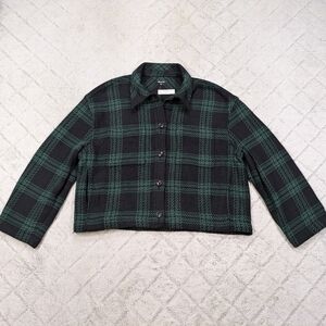 Madewell Black and Green Plaid Jacket